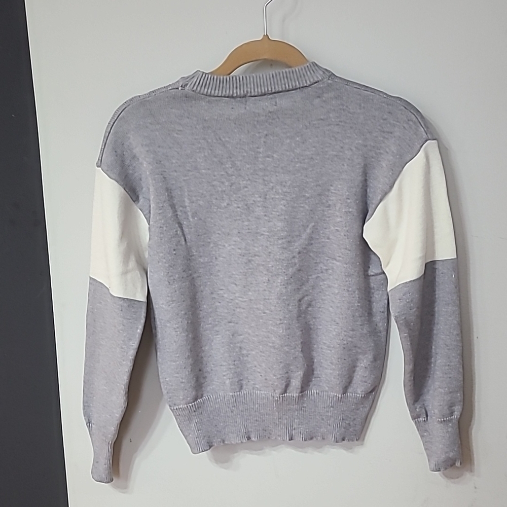 Celine Gray and White Crew Neck Sweater - Picture 3 of 3